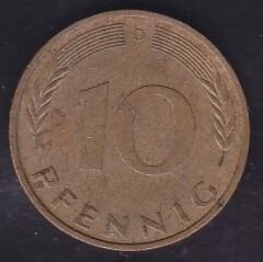 Almanya 10 Pfennig 1971 D