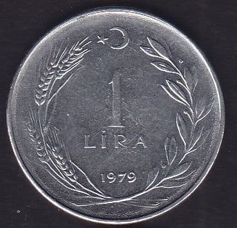 1979 Yılı 1 Lira Ters