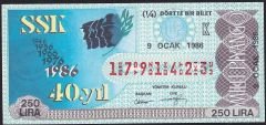 1986 9 Ocak Çeyrek Bilet - K Serisi