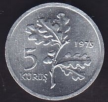 1975 Yılı 5 Kuruş FAO Çil