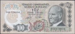 6.Emisyon 2.Tertip 100 Lira G43 729934 Çok Temiz+