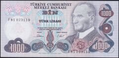 6.Emisyon 3.Tertip 1000 Lira F81 023119 Çil