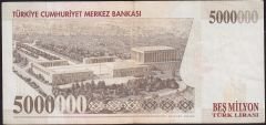 7.Emisyon 5 000 000 Lira H38 368417 Çok Temiz+