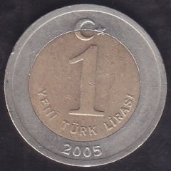 2005 YILI 1 YENİ TÜRK LİRASI eski madeni para koleksiyon