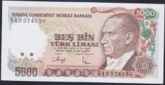 7.EMİSYON 4.TERTİP 5000 LİRA G40 574850 ÇİL