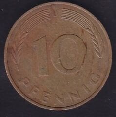 Almanya 10 Pfennig 1975 J