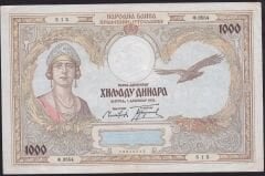 Yugoslavya 1000 Dinar 1931 Ççt Çilaltı Pick 29