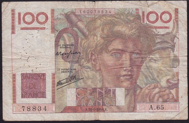 Fransa 100 Frank 1946 Temiz