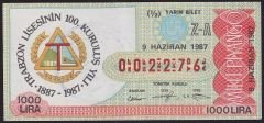 1987 9 Haziran Yarım Bilet - Z-A Serisi