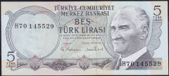 6.Emisyon 2.Tertip 5 Lira H70 145529 Çil