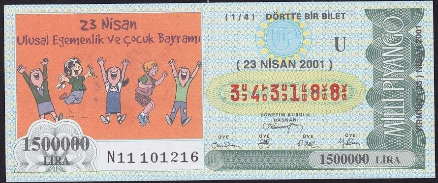 2001 23 Nisan Çeyrek Bilet - U Serisi