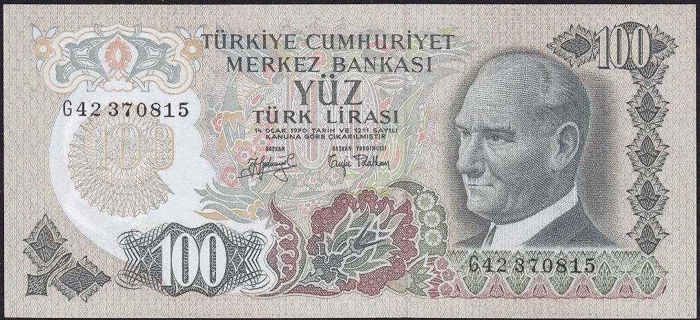6.Emisyon 2.Tertip 100 Lira G42 370815 Çilaltı