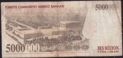 7.Emisyon 5 000 000 Lira H37 183704 Temiz