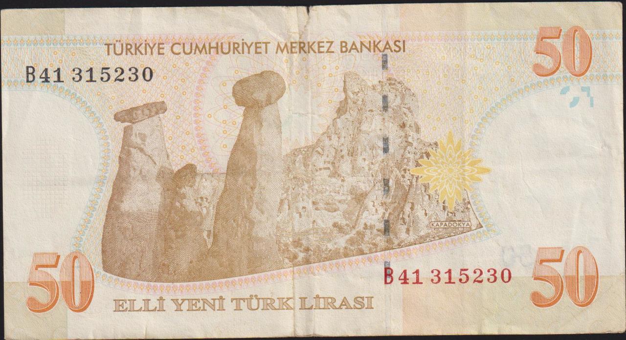 8.Emisyon 50 YTL B41 315230 Temiz