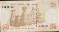 8.Emisyon 50 YTL B41 315230 Temiz