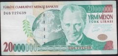 7.Emisyon 20 000 000 Lira D68 727639 Çok Çok Temiz