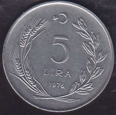 1976 YILI 5 LİRA ÇÇT ( NOKTALI )