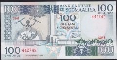 SOMALİ 100 ŞİLİNG 1989 ÇİL eski kağıt para fiyatları