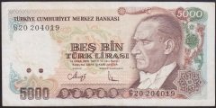 7.EMİSYON 4.TERTİP 5000 LİRA G20 204019 ÇOK TEMİZ