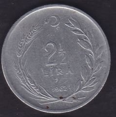 1962 Yılı 2.5 Lira Düz