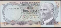 6.Emisyon 2.Tertip 5 Lira J03 2225XX Çil