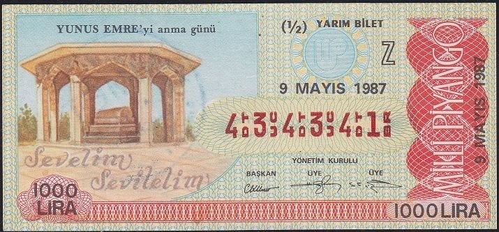1987 9 Mayıs Yarım Bilet - Z Serisi