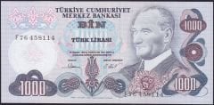 6.Emisyon 3.Tertip 1000 Lira F76 458114 Çilaltı Çil