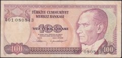 7.EMİSYON 1.TERTİP 100 LİRA A01 080843 TEMİZ