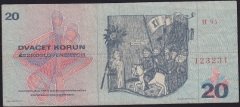 Çekoslovakya 20 Korun 1970 Temiz