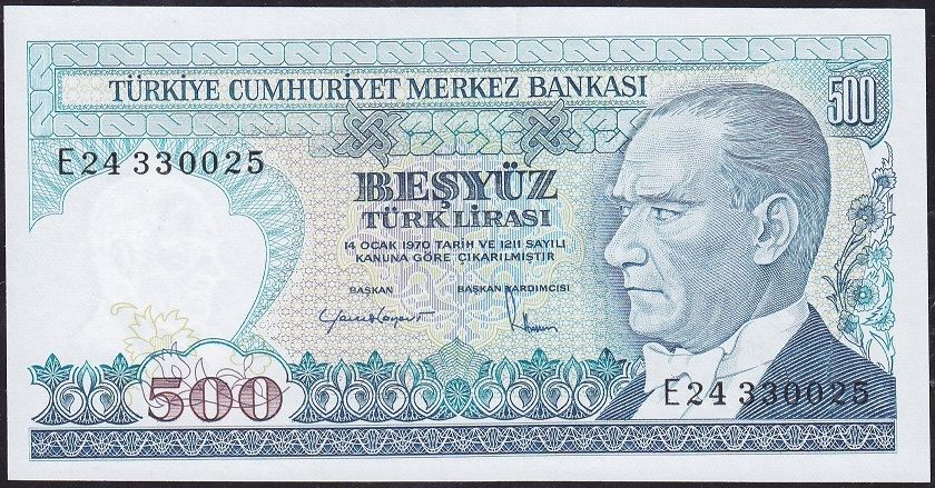 7.Emisyon 2.Tertip 500 Lira E24 330025 Çilaltı Çil