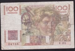 Fransa 100 Frank 1947 Temiz