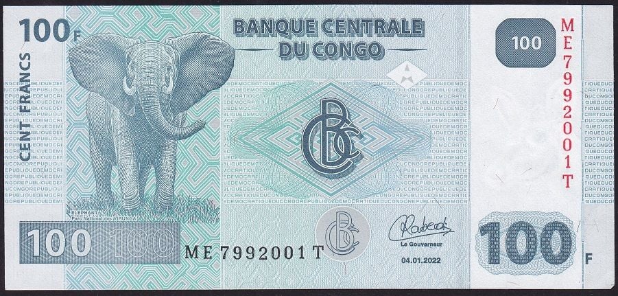 Kongo 100 Frank 2022 Çil