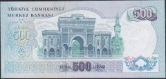 6.Emisyon 2.Tertip 500 Lira L79 272992 Çilaltı ( Tedavül katı yoktur )