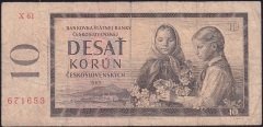 Çekoslovakya 10 Korun 1960 Temiz
