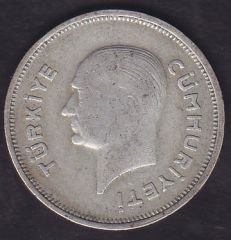 1937 Yılı 1 Lira Gümüş