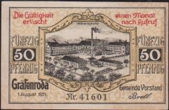 Almanya 50 Pfennig Notgeld 1921 Çil