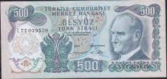 6.Emisyon 2.Tertip 500 Lira L77 039528 Çilaltı