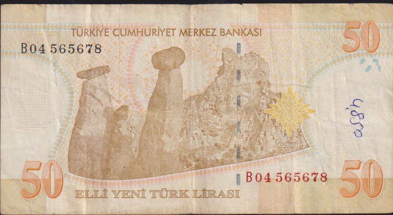 8.Emisyon 50 YTL B04 565678 Çok Temiz