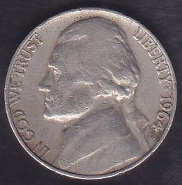 AMERİKA 5 CENT 1964