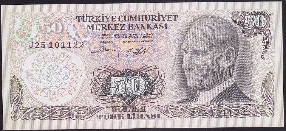6.EMİSYON 2.TERTİP 50 LİRA J25 101122 ÇİL