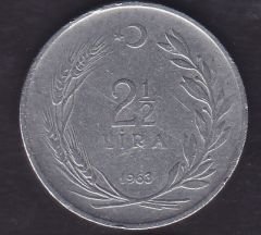 1963 Yılı 2.5 Lira Düz
