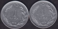 1975 Yılı 1 Lira (Ters Düz Takım)