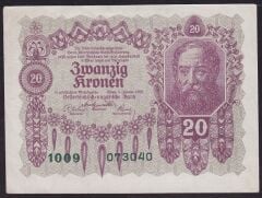 Avusturya 20 Kronen 1922 Ççt Çilaltı Pick 76