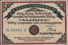 Almanya 50 Pfennig Notgeld 1918 Çil