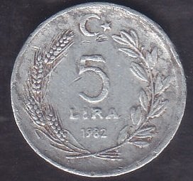 1982 Yılı 5 Lira