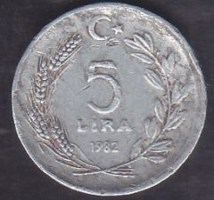 1982 Yılı 5 Lira