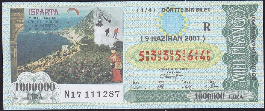 2001 9 Haziran Çeyrek Bilet - R Serisi