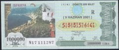 2001 9 Haziran Çeyrek Bilet - R Serisi