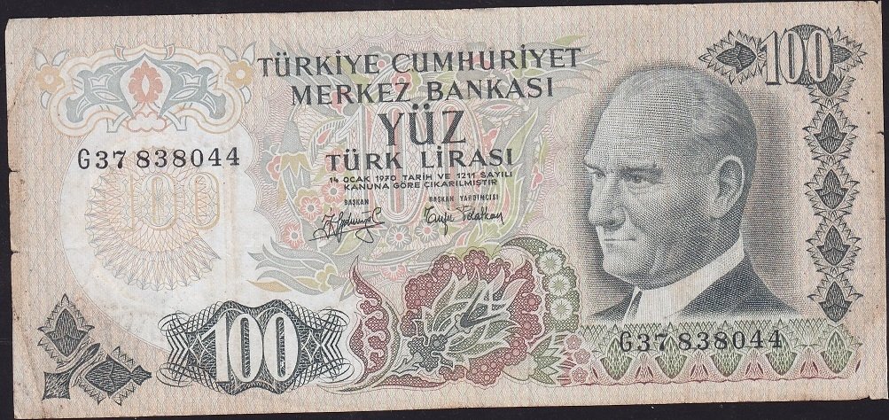 6.Emisyon 2.Tertip 100 Lira G37 838044 Temiz