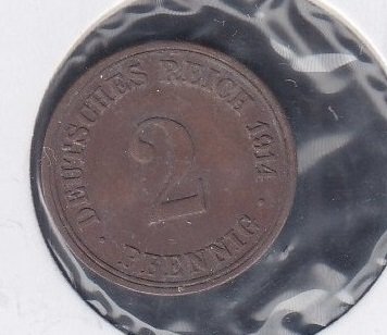 ALMANYA 2 PFENİNG 1914 ÇOK TEMİZ